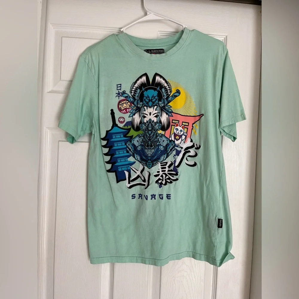 Mint Green Graphic Womens Tee Shirt Size Medium - Picture 3 of 15